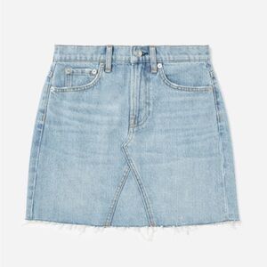 Everlane Reconstructed Denim Skirt with Frayed Hem, Light Wash, Size 4 (27)